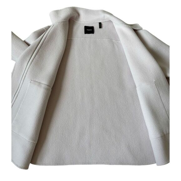 Theory Wool Cashmere Utility Coat Jacket Rosewood Pink Size L - Picture 16 of 16